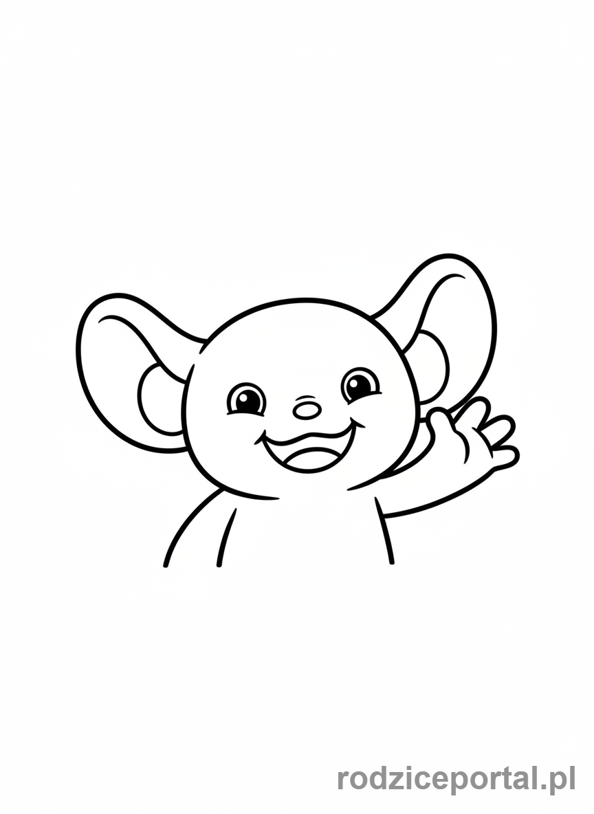 Kolorowanka Labubu - Labubu machające, zbliżenie