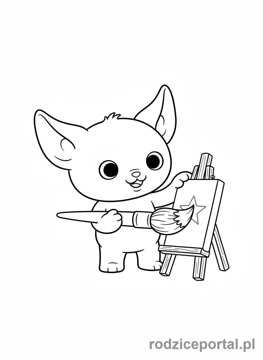 Kolorowanka Labubu - Labubu malujące obrazek