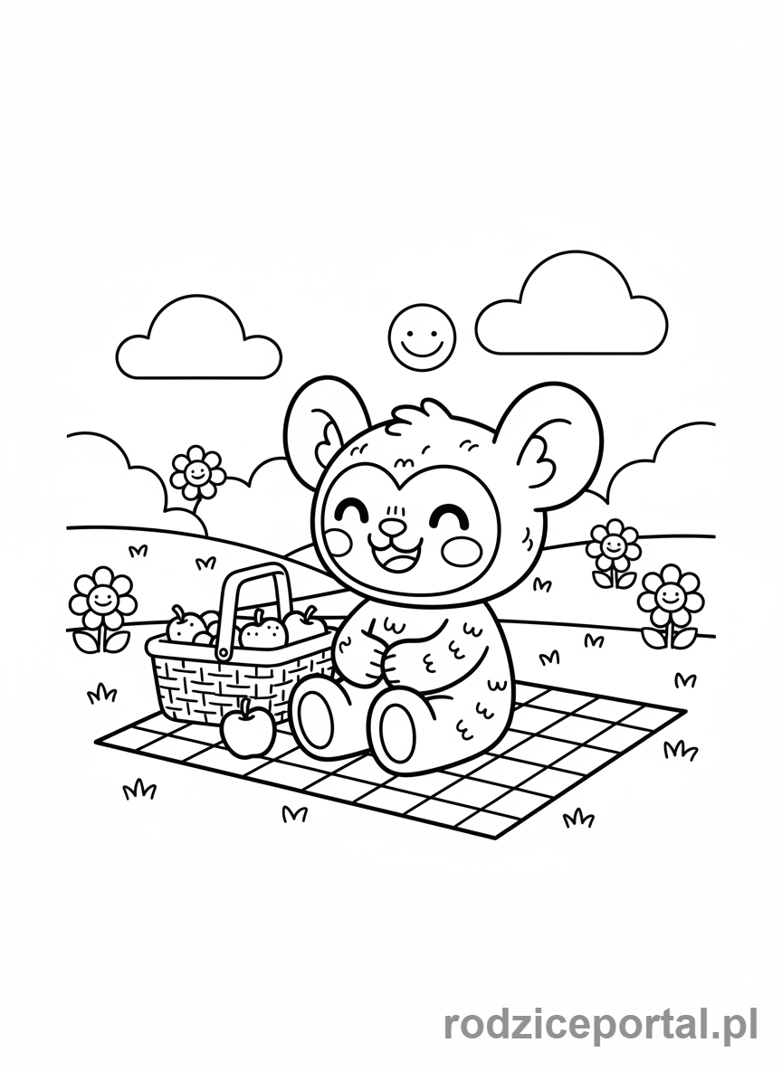 Kolorowanka Labubu - Labubu na pikniku