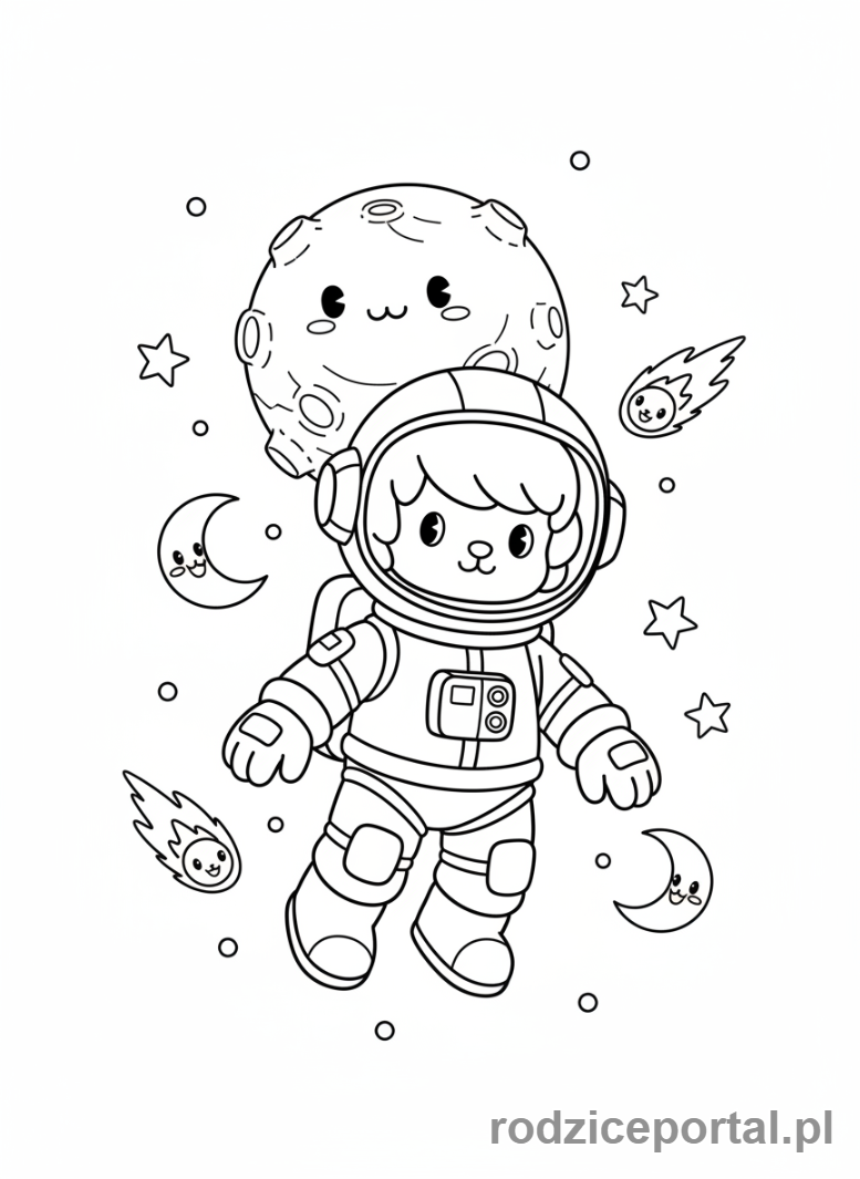 Kolorowanka Labubu - Labubu w kosmosie