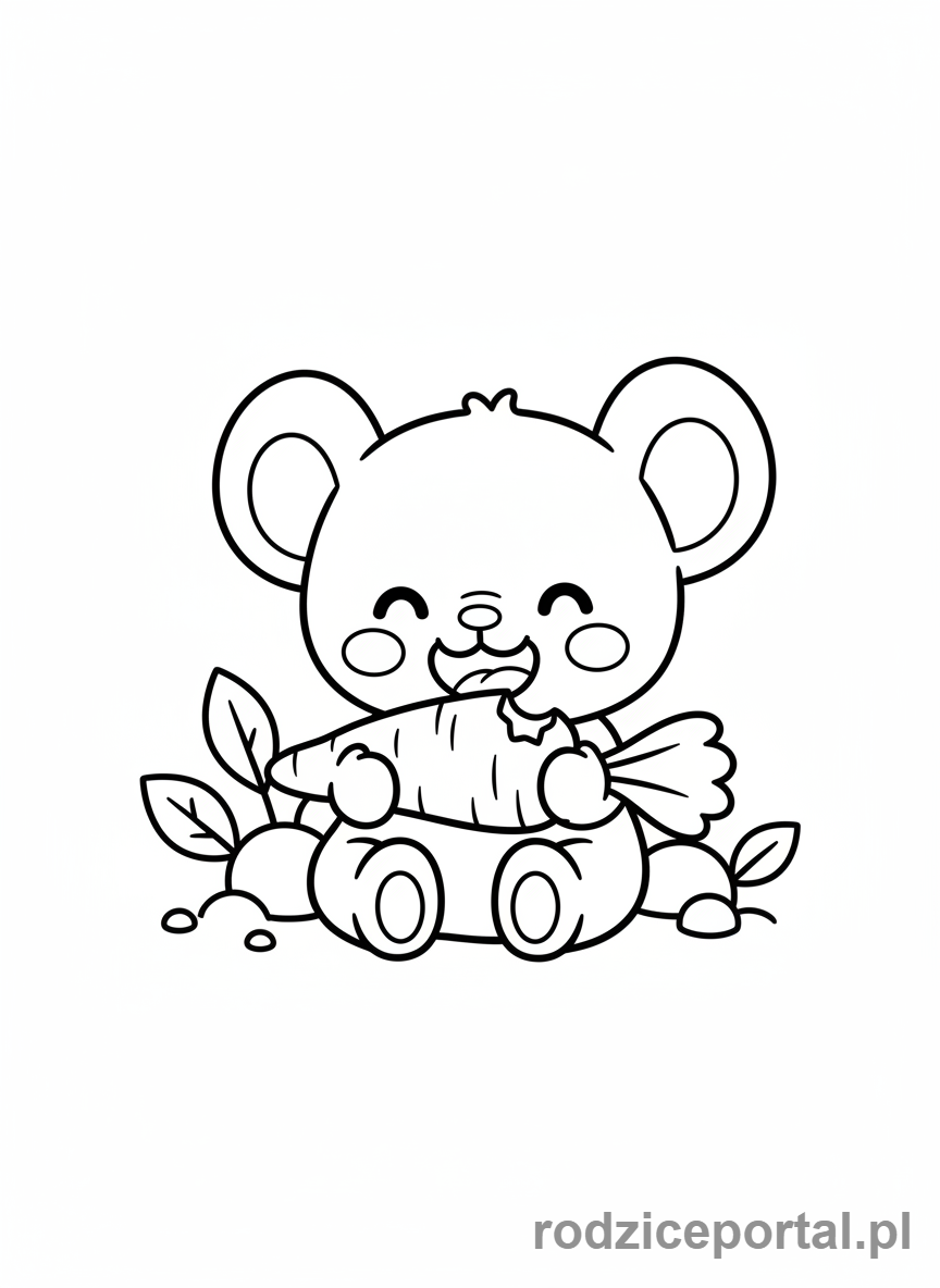 Kolorowanka Labubu - Labubu z marchewką