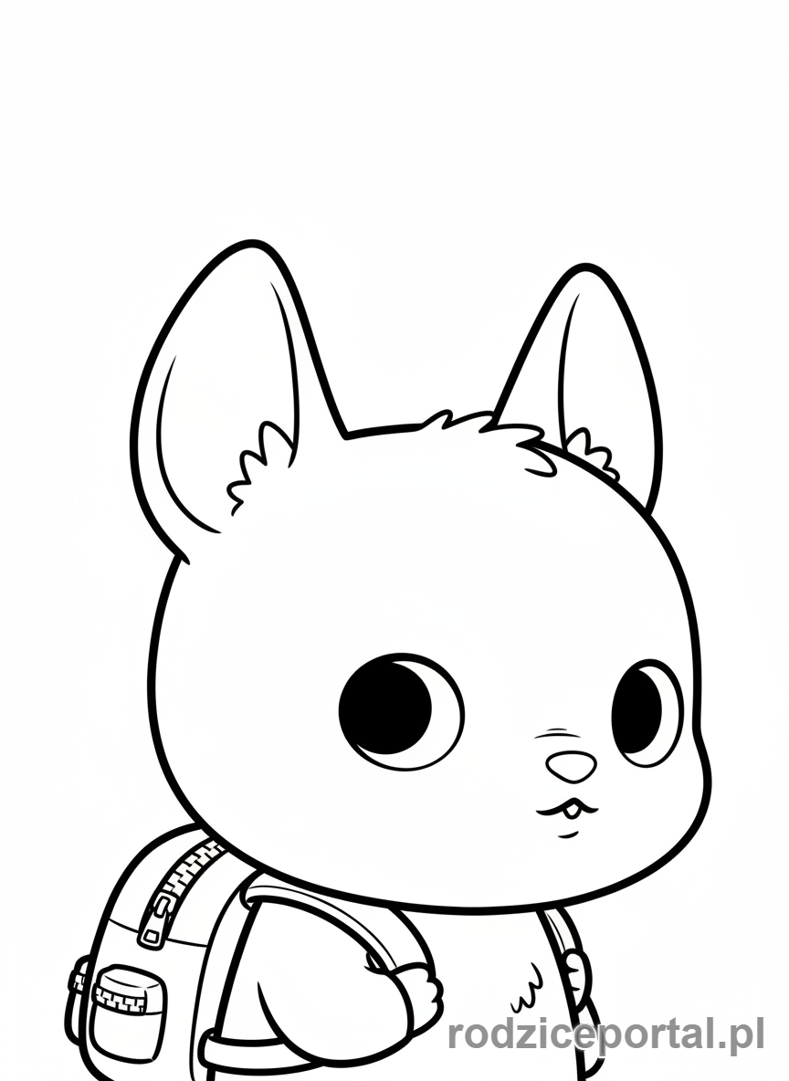 Kolorowanka Labubu - Labubu z plecakiem, zbliżenie