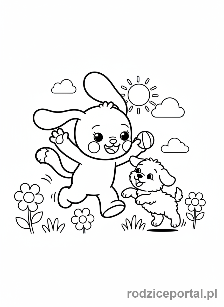 Kolorowanka Labubu - Labubu z psem