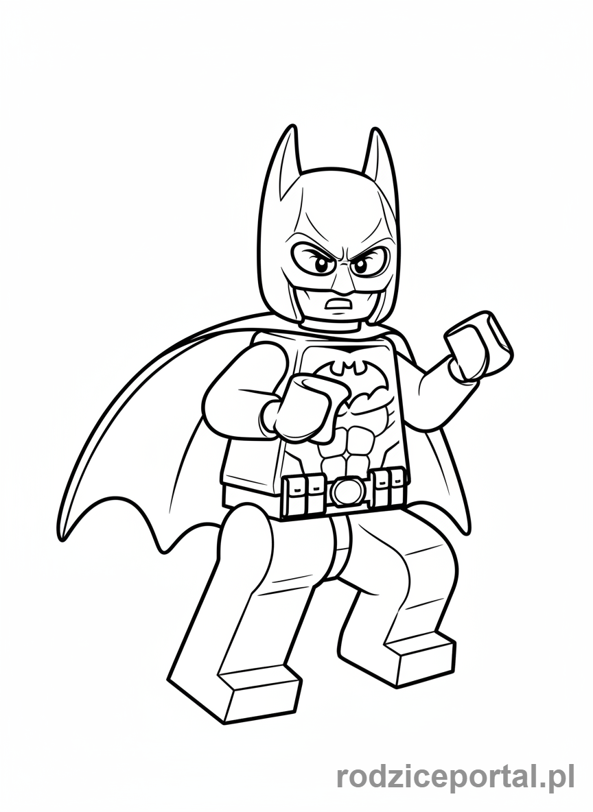 Kolorowanka Lego Batman - Batgirl Lego gotowa do walki