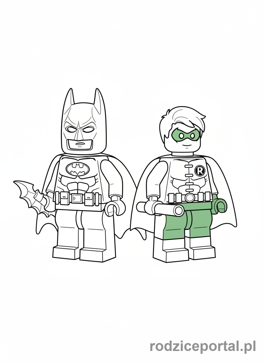 Kolorowanka Lego Batman - Batman i Robin Lego razem