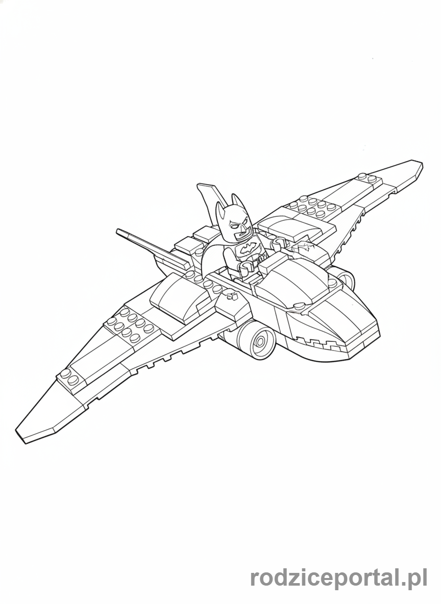 Kolorowanka Lego Batman - Batman Lego w Batwingu