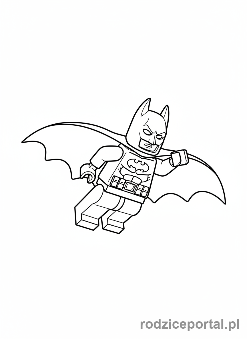 Kolorowanka Lego Batman - Batman Lego w locie