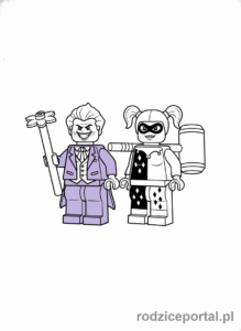 Kolorowanka Lego Batman - Joker i Harley Quinn Lego