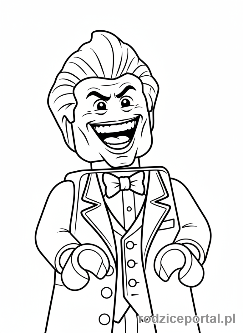 Kolorowanka Lego Batman - Joker Lego śmiejący się