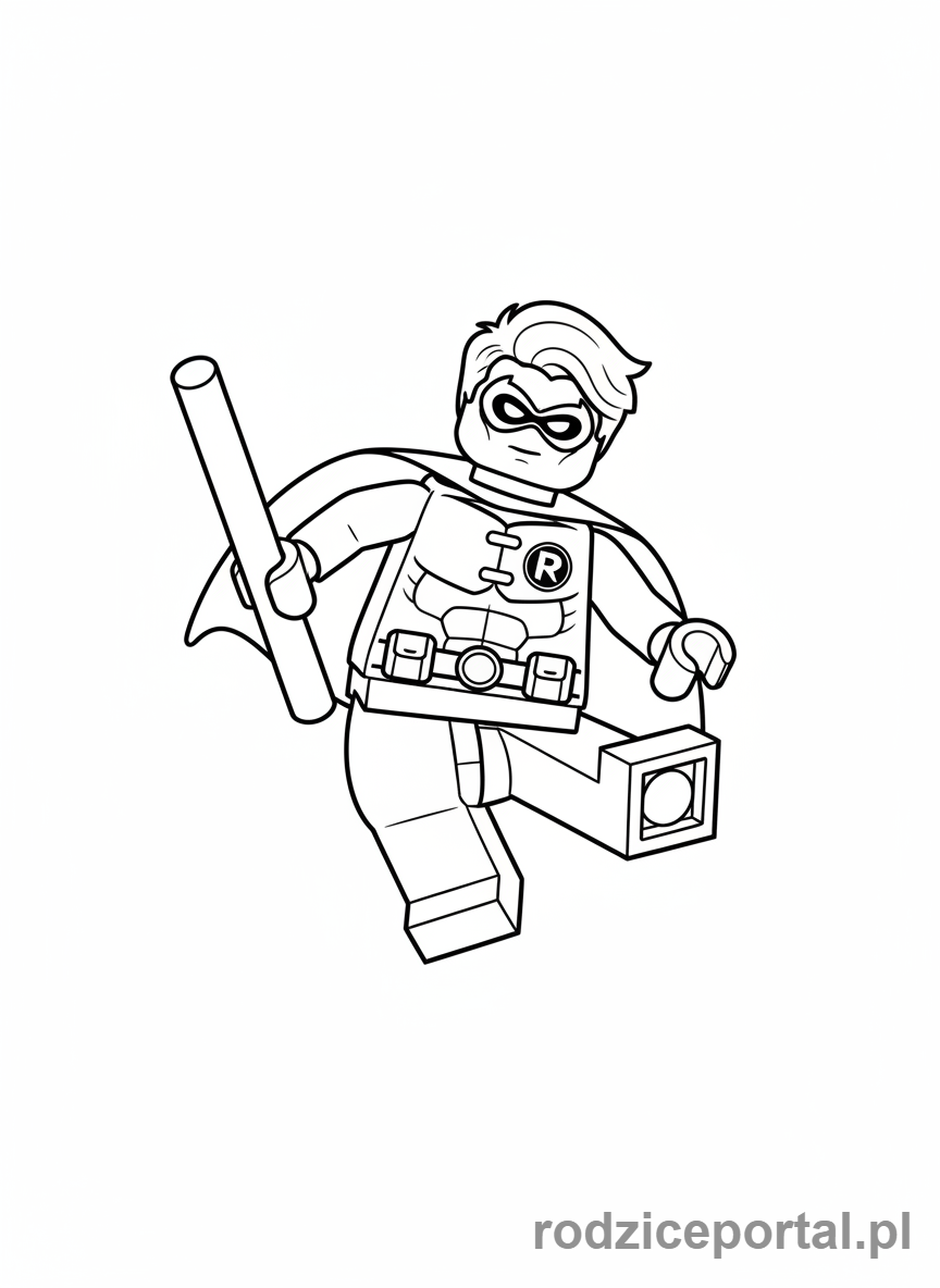 Kolorowanka Lego Batman - Robin Lego w akcji