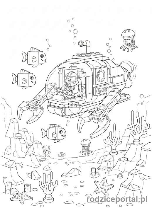 Kolorowanka Lego City - Podwodna łódź badawcza Lego City