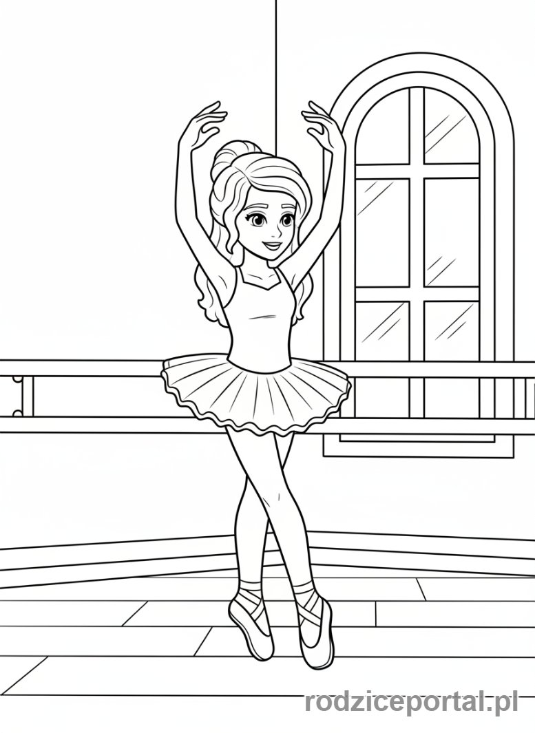 Kolorowanka Lego Friends - Andrea tańcząca balet.