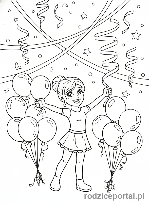 Kolorowanka Lego Friends - Stephanie organizująca przyjęcie.