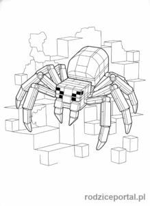 Kolorowanka Lego Minecraft - Pająk jaskiniowy