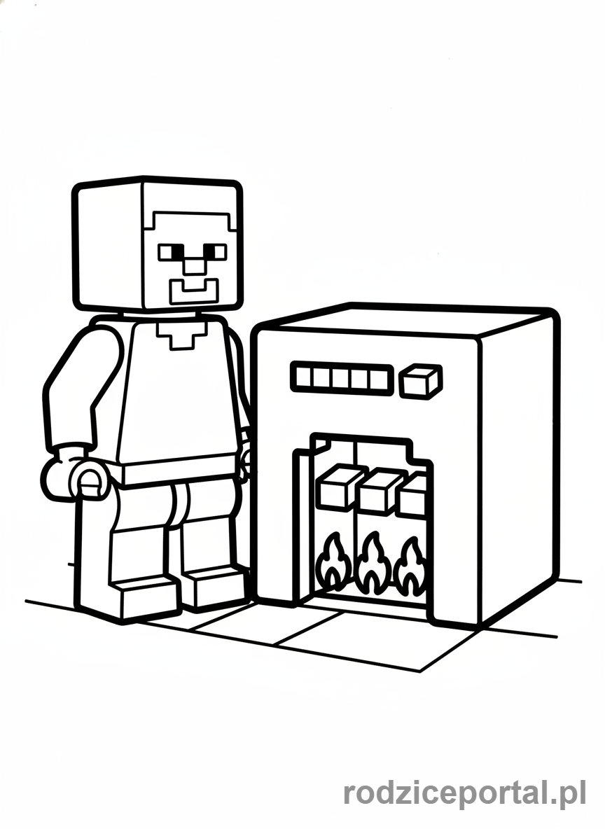 Kolorowanka Lego Minecraft - Piec hutniczy