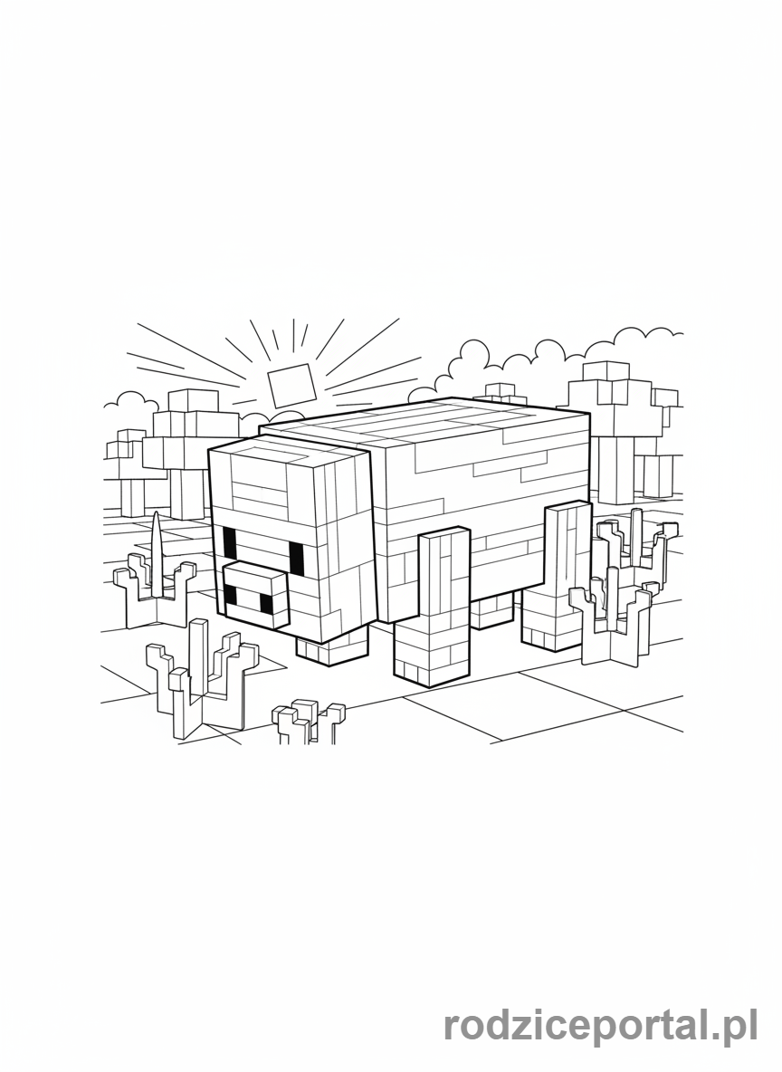 Kolorowanka Lego Minecraft - Urocza świnka