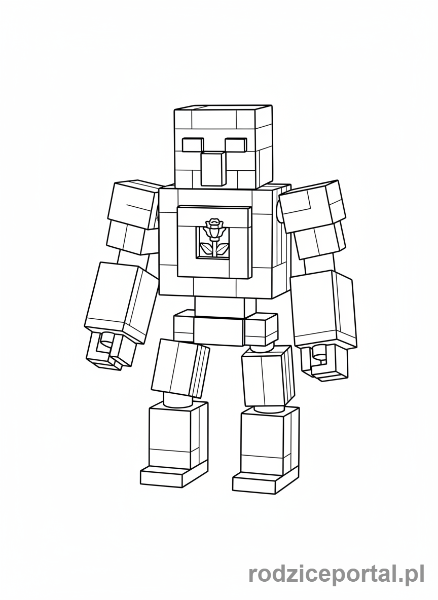 Kolorowanka Lego Minecraft - Żelazny Golem
