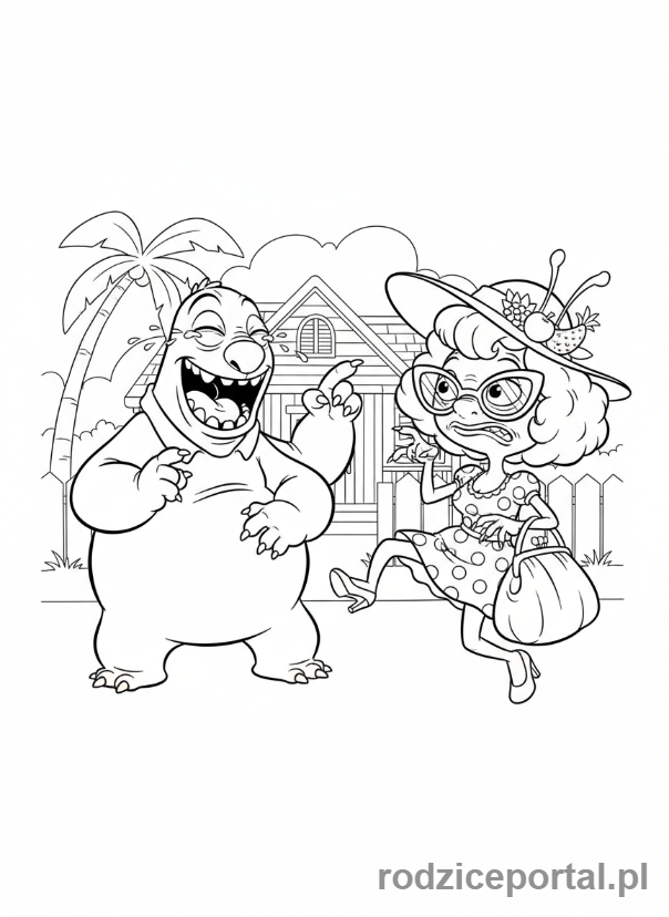 Kolorowanka Lilo I Stich - Jumba i Pleakley w zabawnej pozie