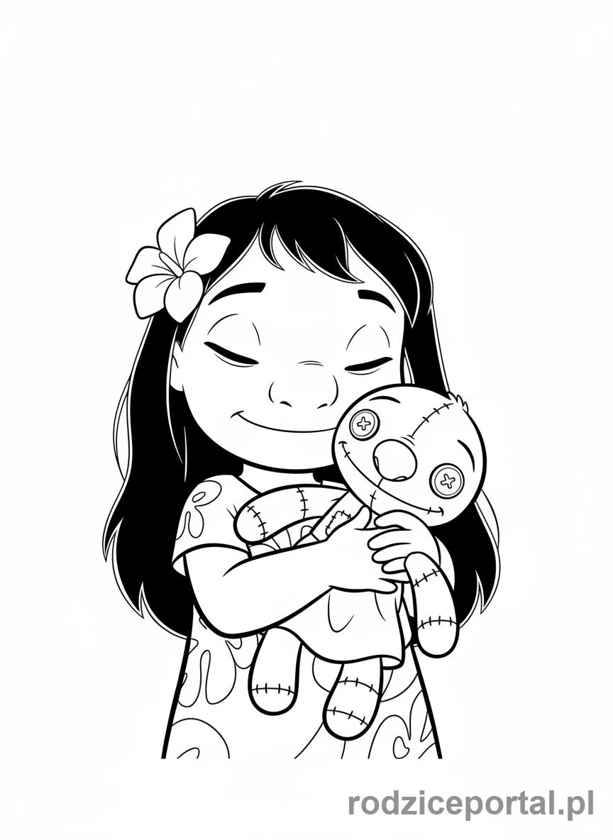 Kolorowanka Lilo I Stich - Lilo ze swoją lalką Scrump