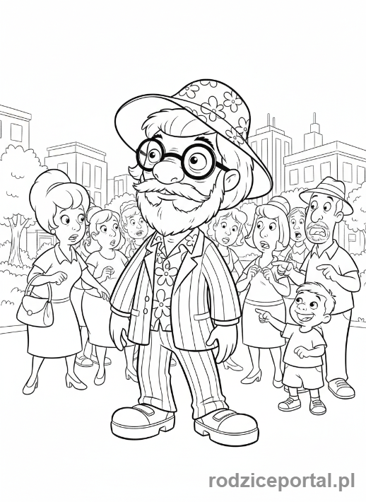 Kolorowanka Lilo I Stich - Pleakley próbujący wtopić się w tłum