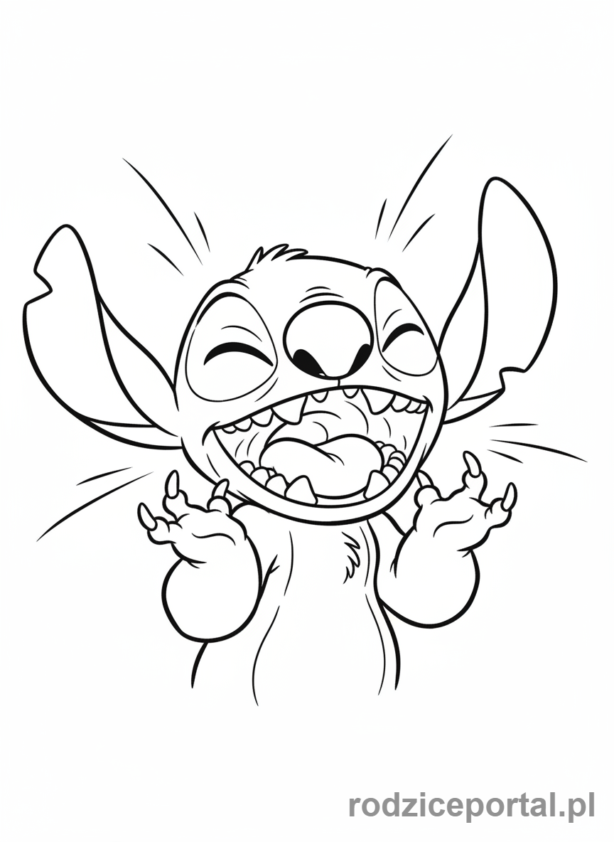 Kolorowanka Lilo I Stich - Stich głośno śpiewający