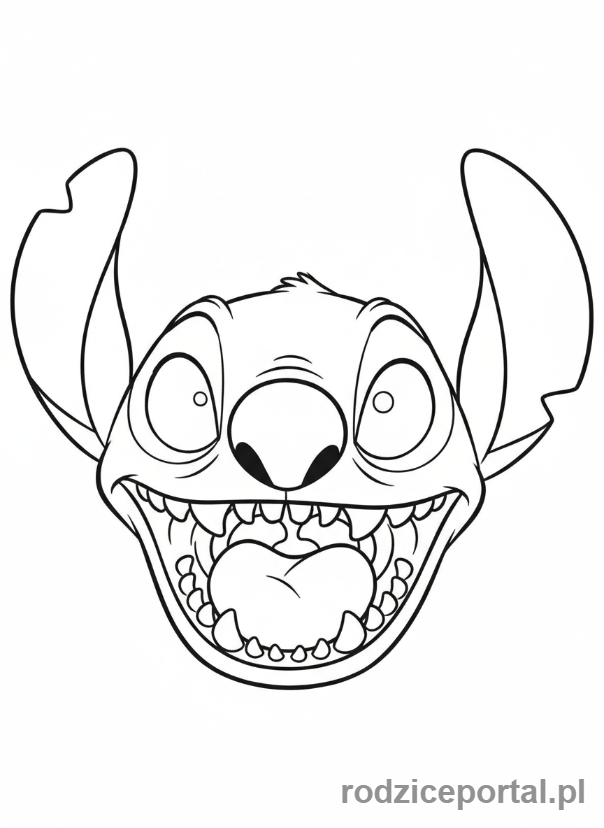 Kolorowanka Lilo I Stich - Stich robiący śmieszną minę