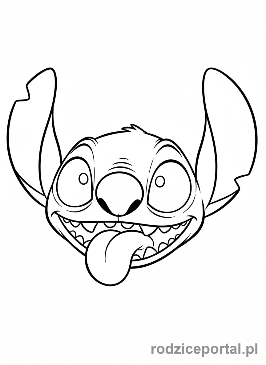 Kolorowanka Lilo I Stich - Stich robiący śmieszną minę