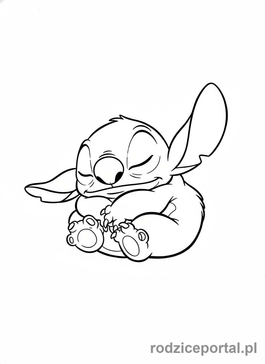 Kolorowanka Lilo I Stich - Stich śpiący spokojnie