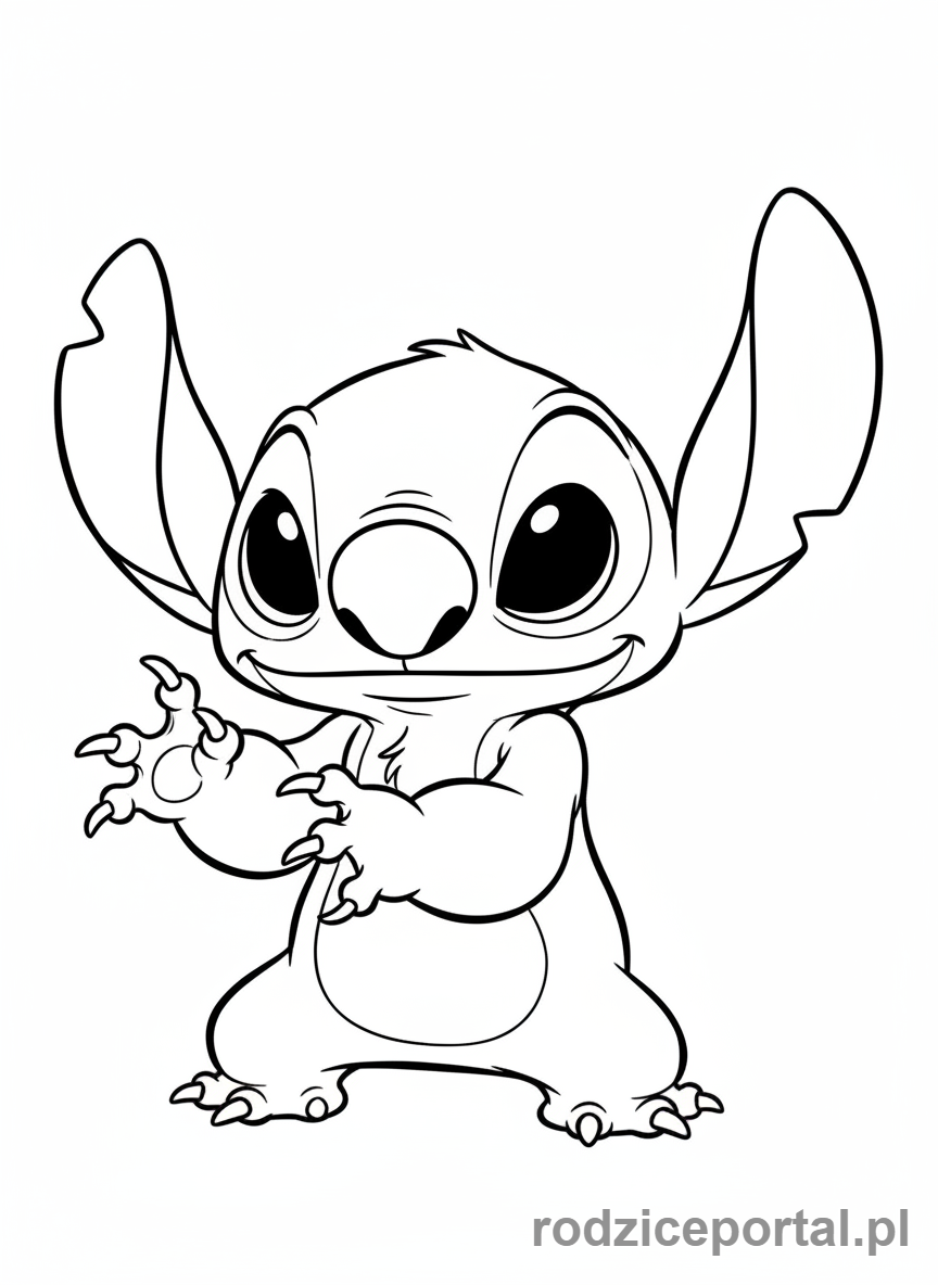 Kolorowanka Lilo I Stich - Stich wyglądający na psotnika