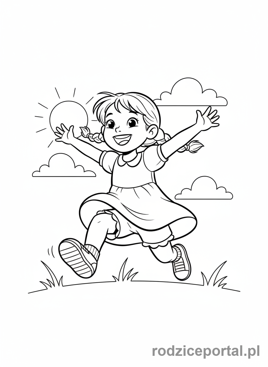 Kolorowanka Marta Mówi - Marta biegnąca z rozmachem