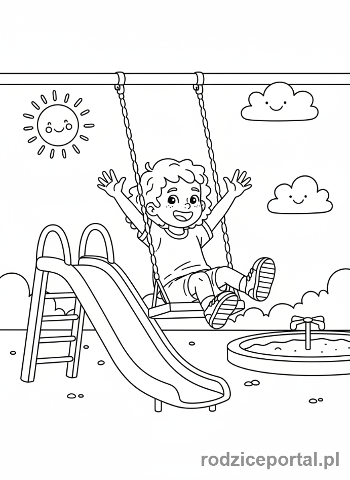 Kolorowanka Marta Mówi - Marta na placu zabaw