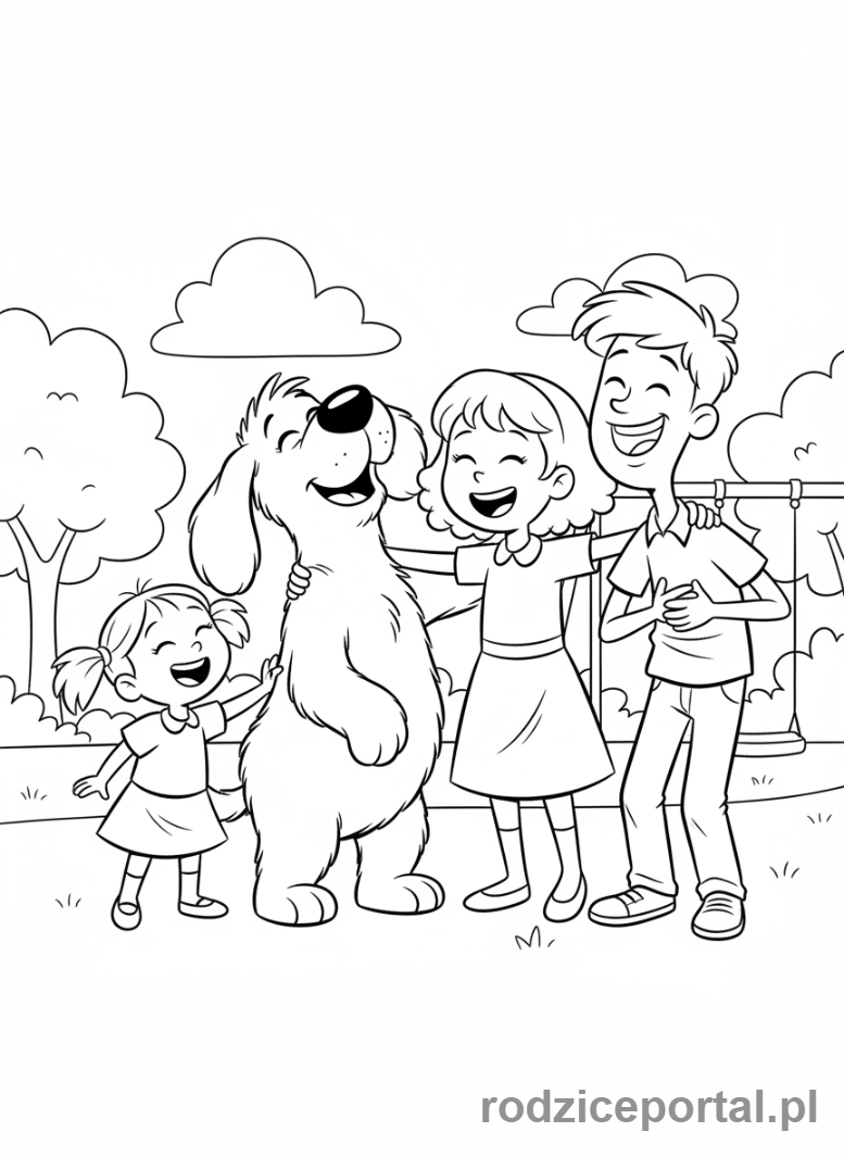 Kolorowanka Marta Mówi - Marta z grupą przyjaciół