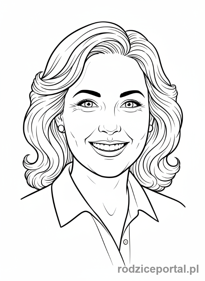 Kolorowanka Marta Mówi - Zbliżenie na uśmiechniętą Martę