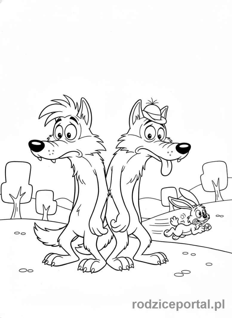 Kolorowanka Masza I Niedźwiedź - Wilk i Zając z serialu