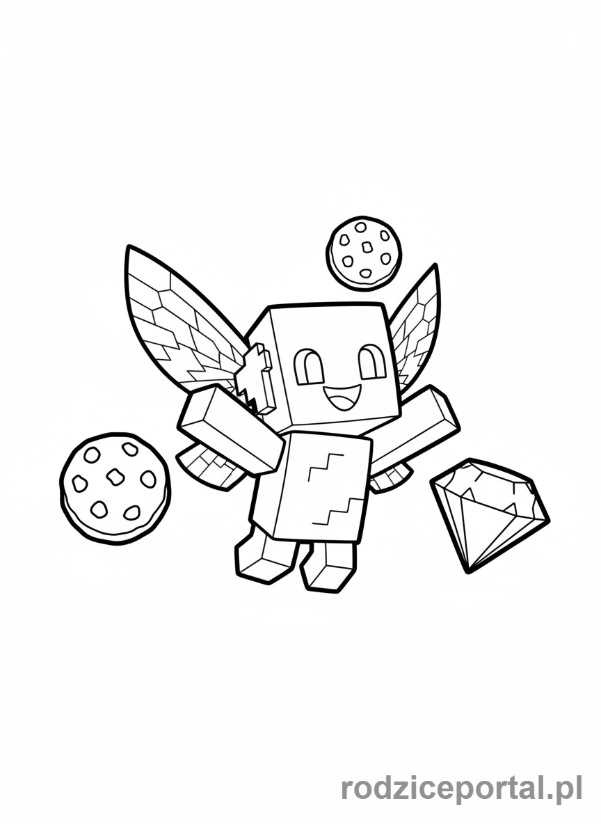 Kolorowanka Minecraft - Allay zbierający przedmioty