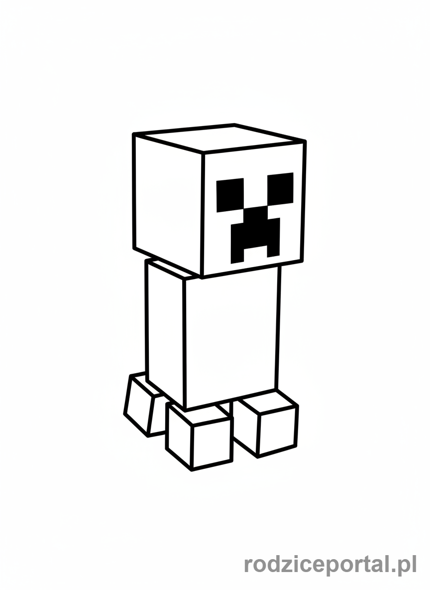 Kolorowanka Minecraft - Creeper z Minecraft