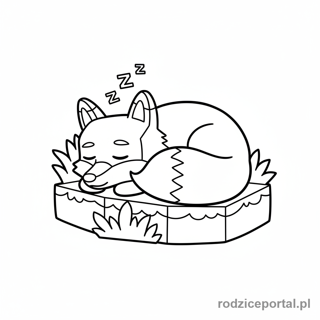 Kolorowanka Minecraft - Lis śpiący