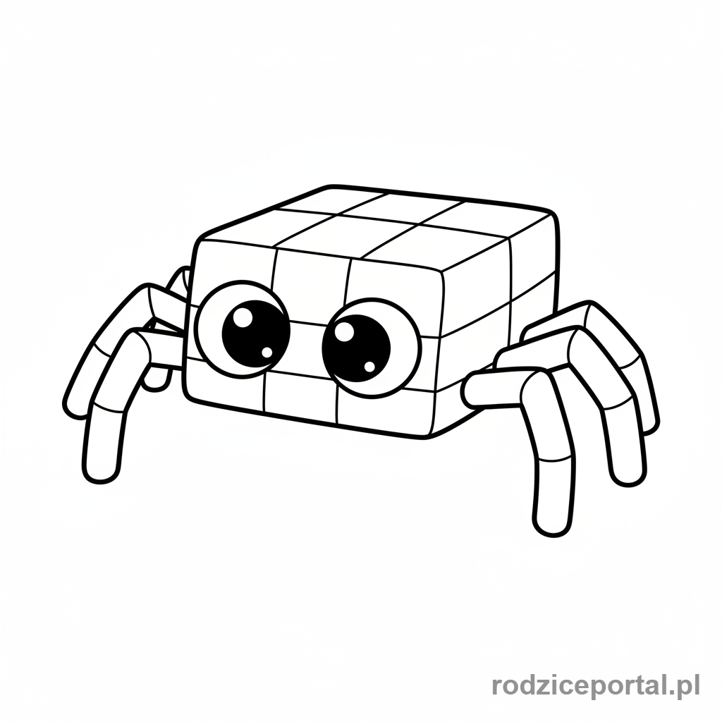 Kolorowanka Minecraft - Pająk z dużymi oczami