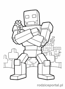 Kolorowanka Minecraft - Żelazny Golem
