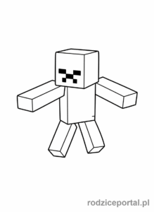 Kolorowanka Minecraft - Zły Zombie