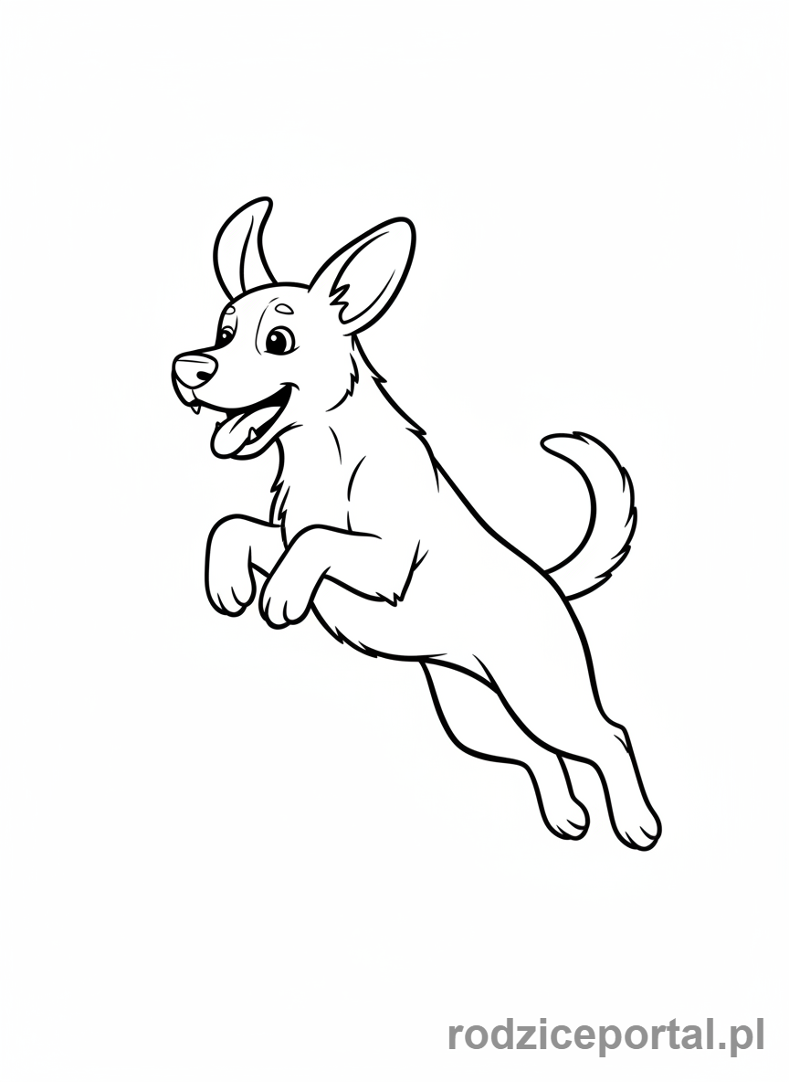 Kolorowanka Pieski - Skaczący piesek