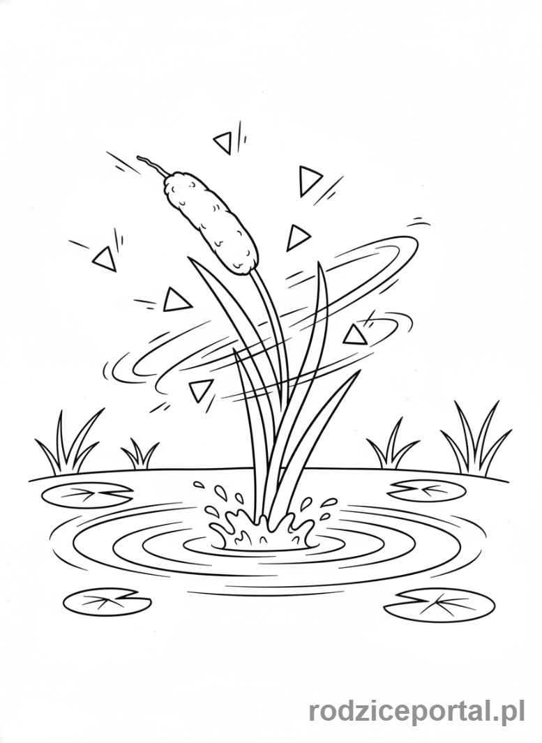 Kolorowanka Plants Vs Zombies - Cattail na basenie.