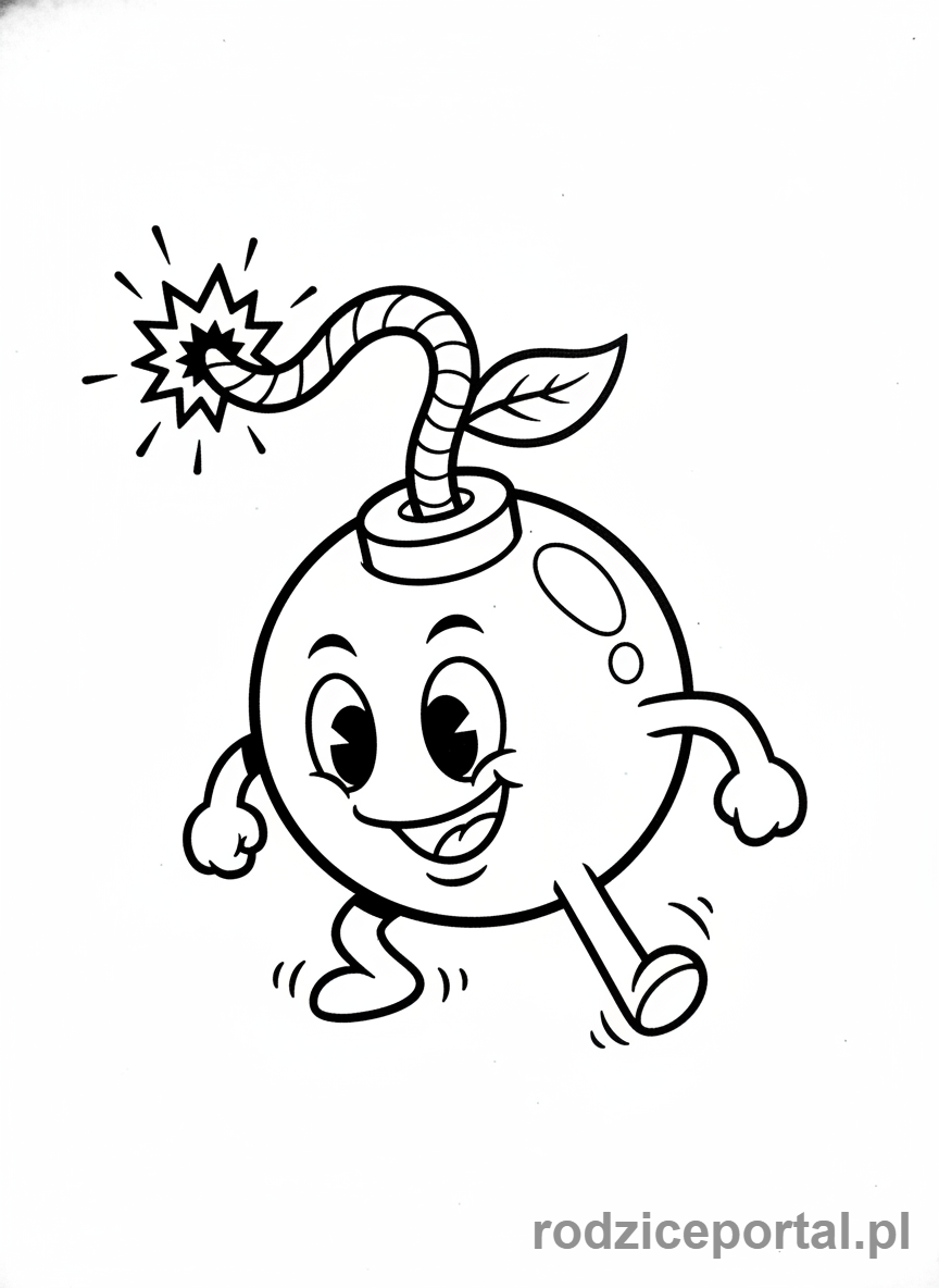 Kolorowanka Plants Vs Zombies - Cherry Bomb tuż przed eksplozją.