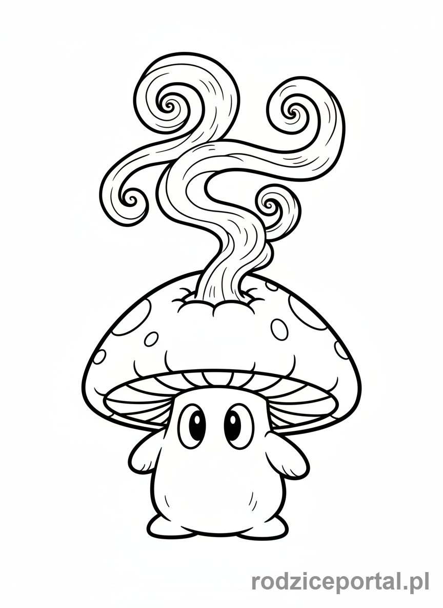 Kolorowanka Plants Vs Zombies - Grzybek Fume-shroom strzelający mgiełką.