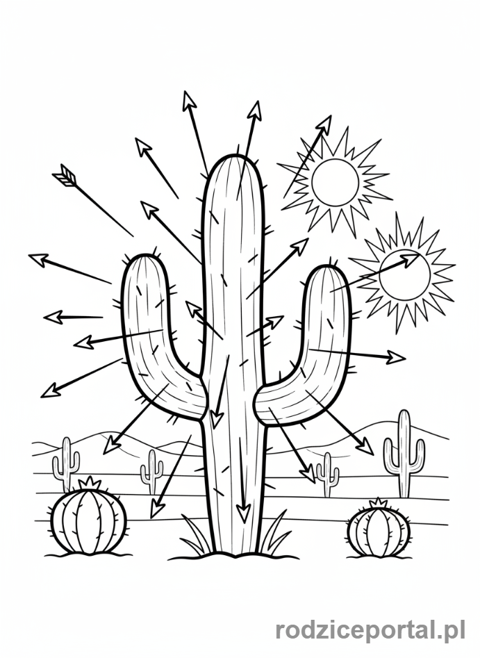 Kolorowanka Plants Vs Zombies - Kaktus strzelający kolcami.