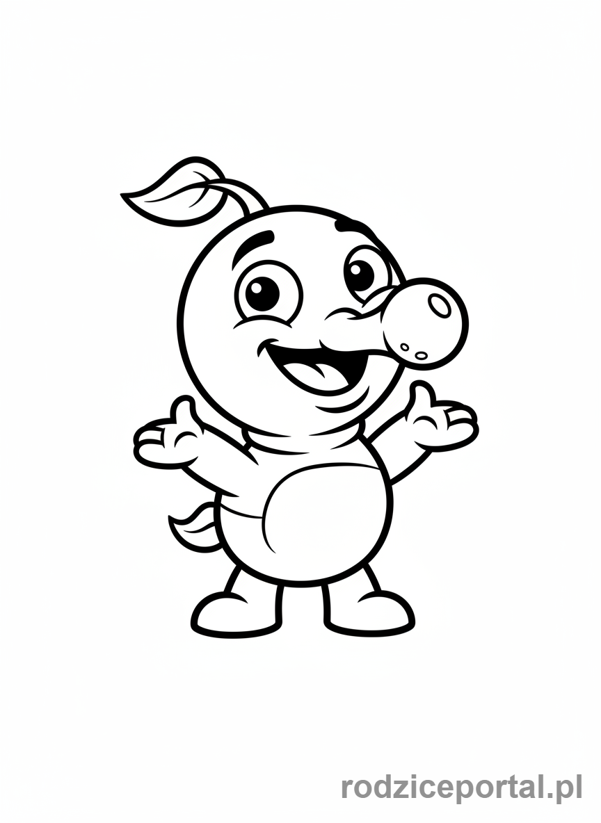 Kolorowanka Plants Vs Zombies - Kreskówkowy rysunek Peashootera.