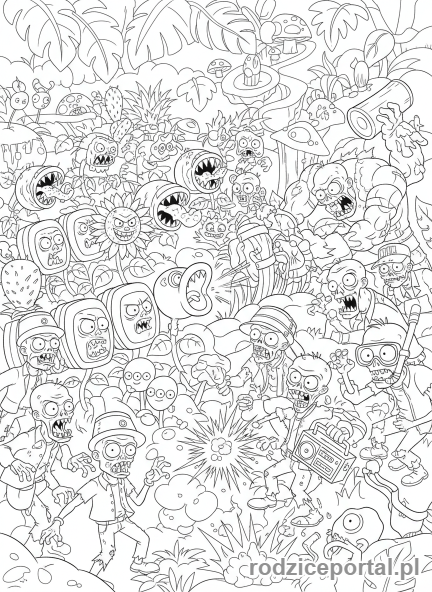 Kolorowanka Plants Vs Zombies - Plants vs Zombies: wielka bitwa.