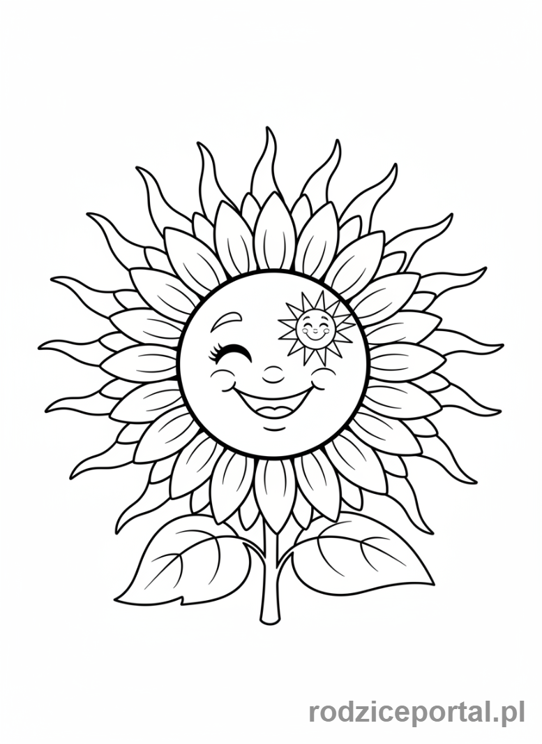 Kolorowanka Plants Vs Zombies - Słonecznik produkujący słońce.