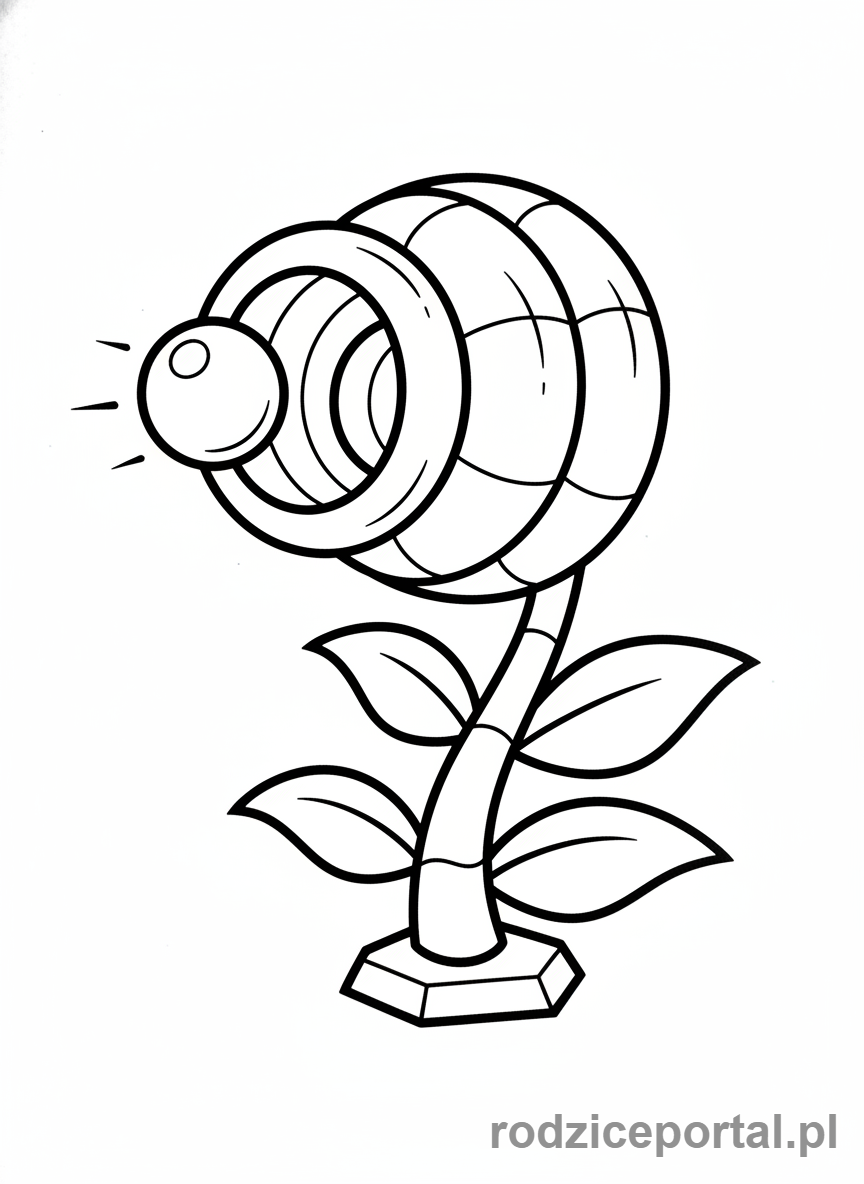 Kolorowanka Plants Vs Zombies - Zbliżenie na Peashootera