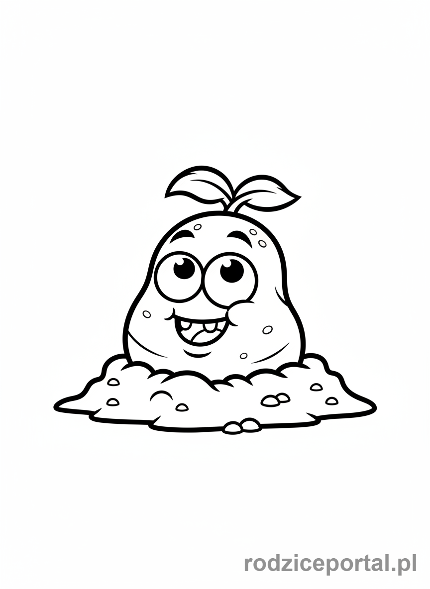 Kolorowanka Plants Vs Zombies - Ziemniak-mina ukryty w ziemi